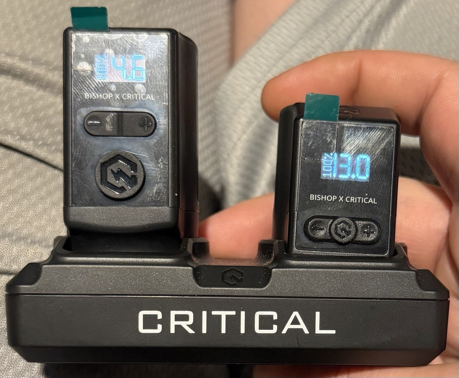 Critical Tattoo Power Supply w/ 2 Bishop x Critical Wireless Battery Packs, Dock
