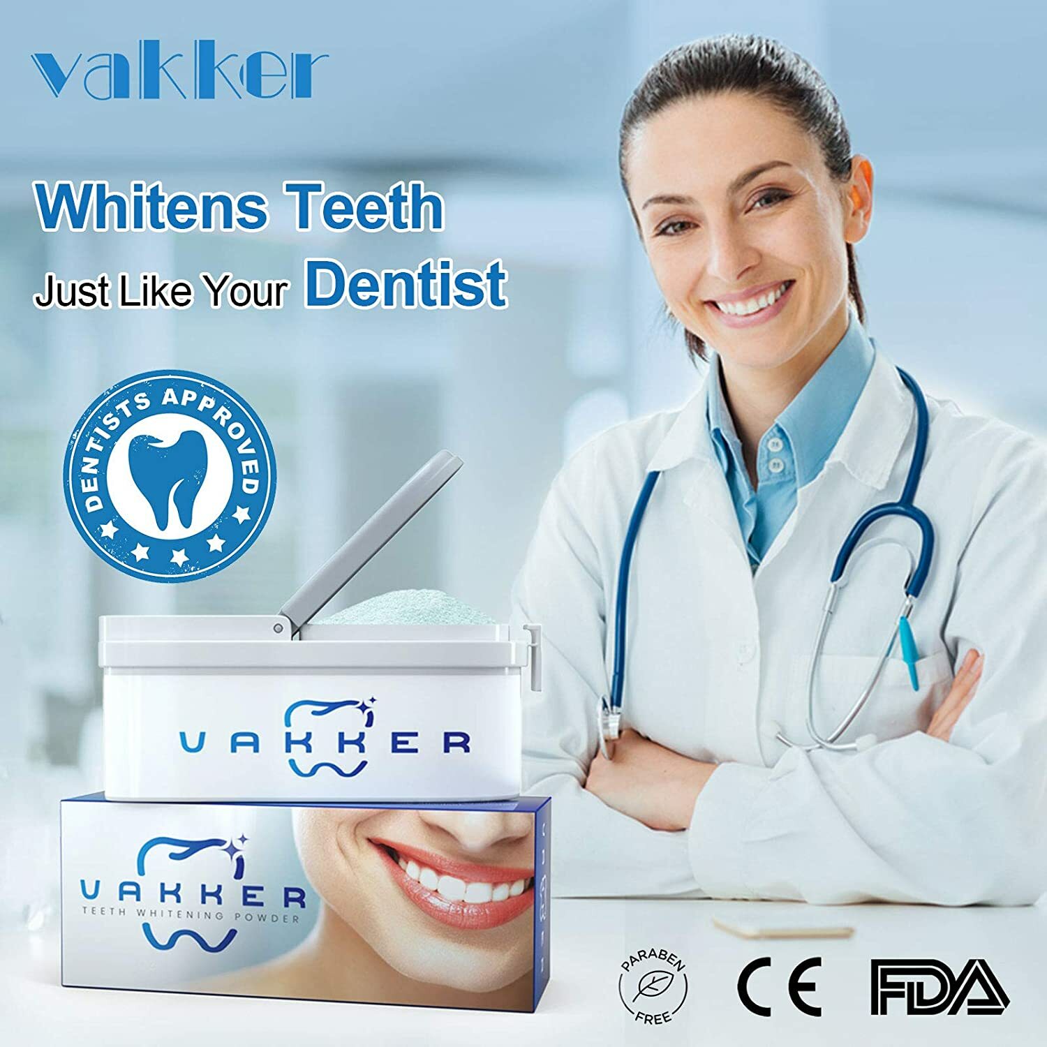 60 Days Supply Teeth Whitening Powder Tooth Whitener Stains Remover Mint Flavor