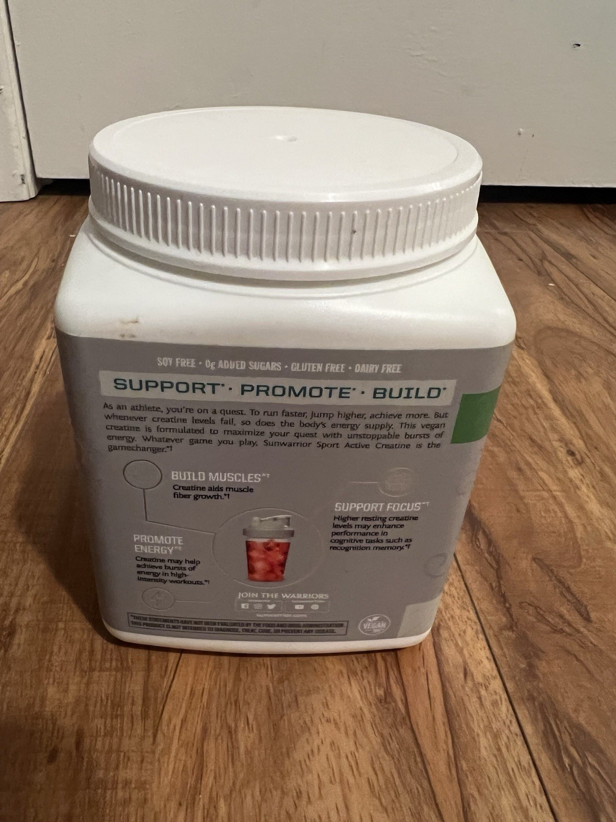 Sunwarrior Active Creatine Monohydrate Vegan Powder Unflavored 10.58oz / 300g