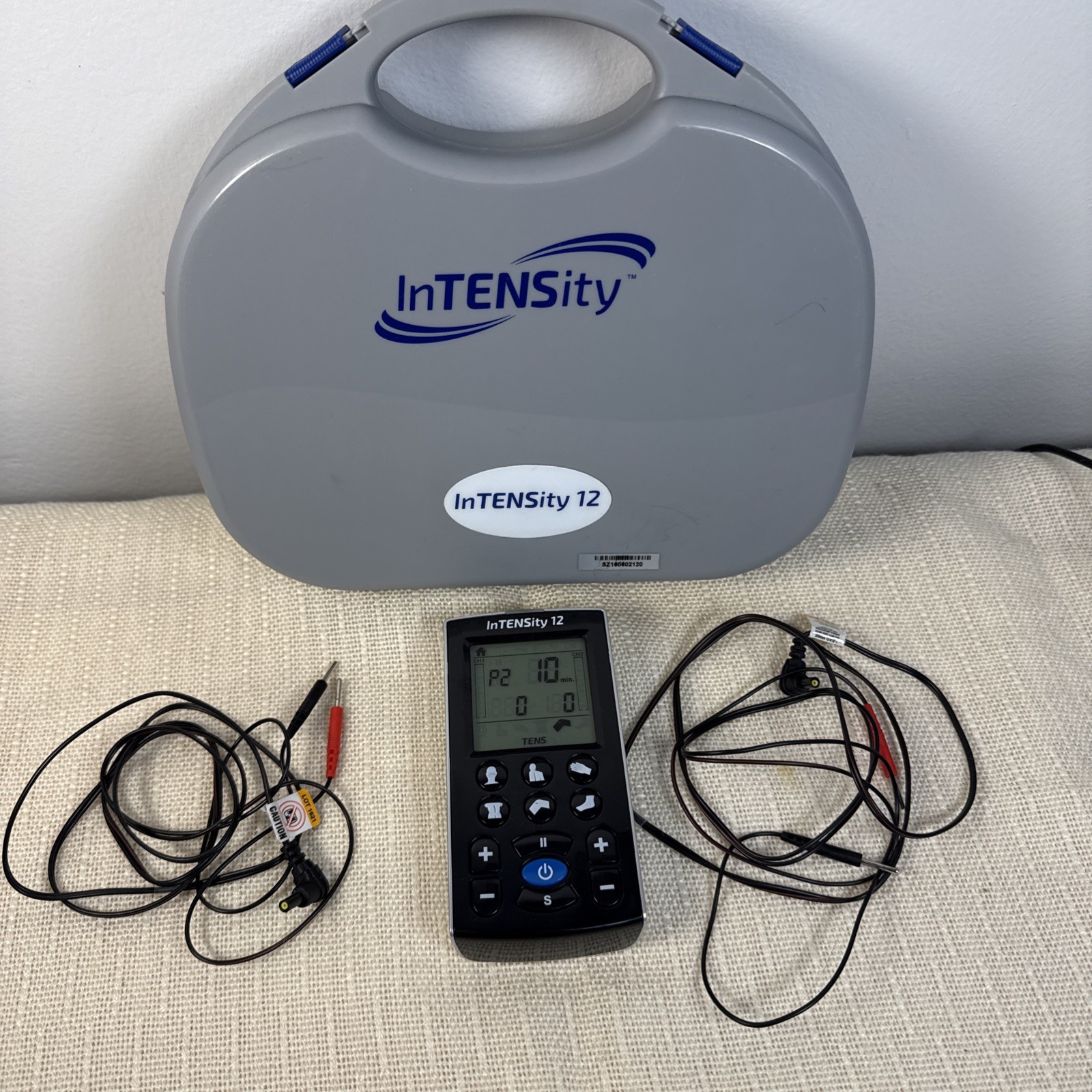 InTENSity 12 Digital TENS Unit Rechargeable Battery 12 PreSet Pain Relief Case