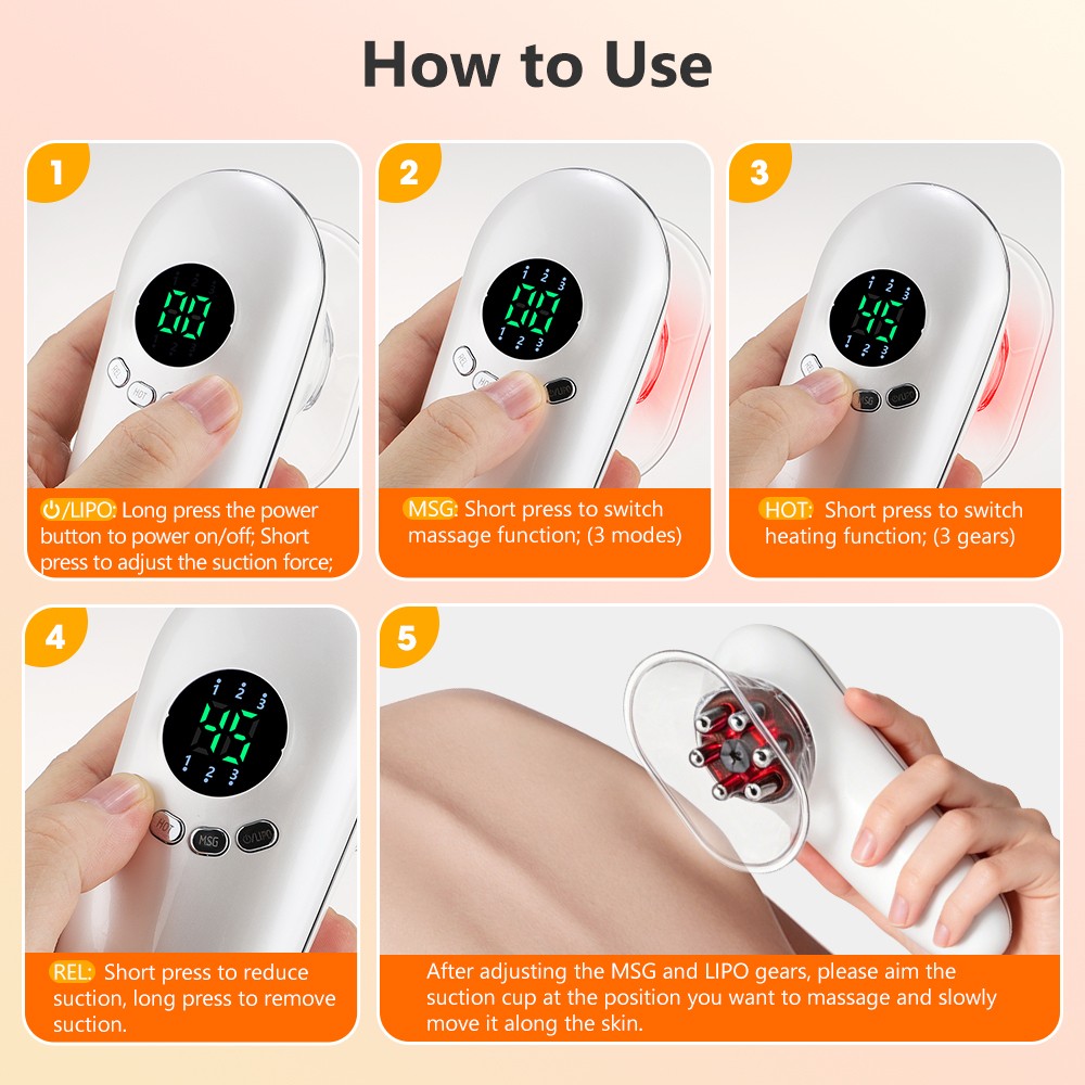 3-in-1 Body Sculpting Machine –Cellulite Massager w/ Cupping, EMS, Light Therapy