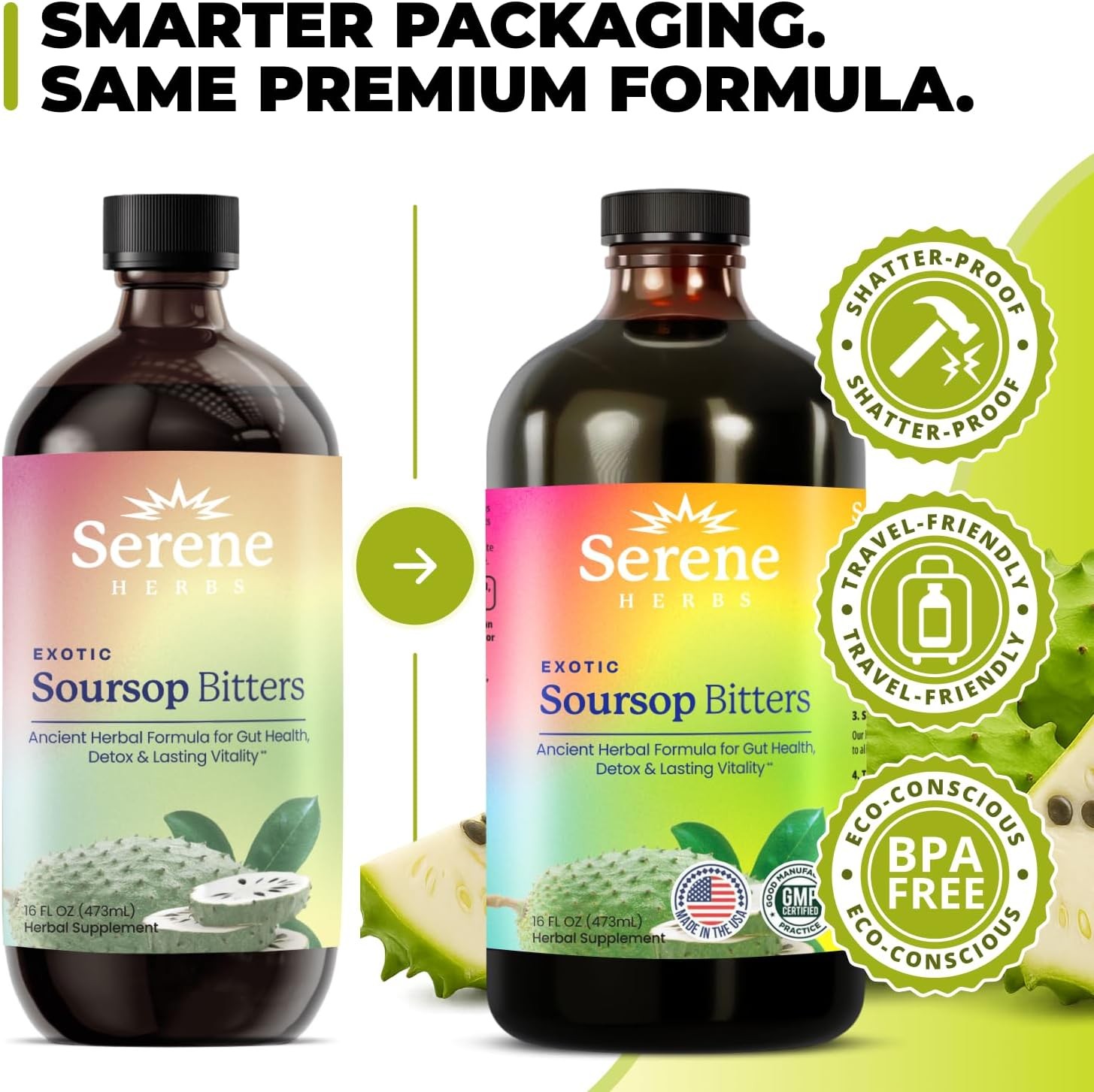 Herbs Soursop Bitters Liquid with Soursop Leaves for Gut Cleanse, Detox &