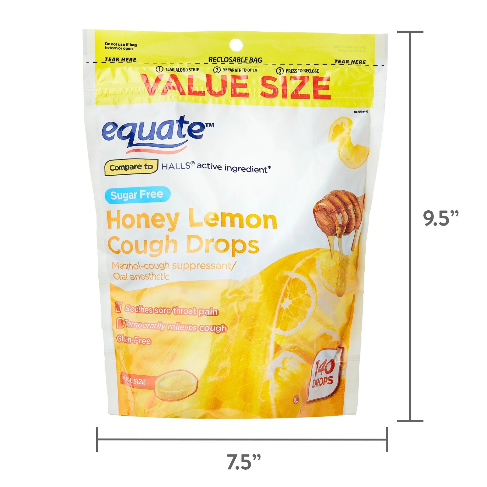 2 pack Equate Sugar Free Sore Throat and Cough Relief Menthol 280 CT
