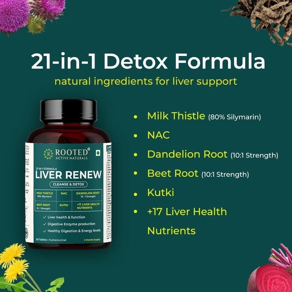 Liver Detox Supplement with Milk Thistle, Berberine& more Natural Detoxification
