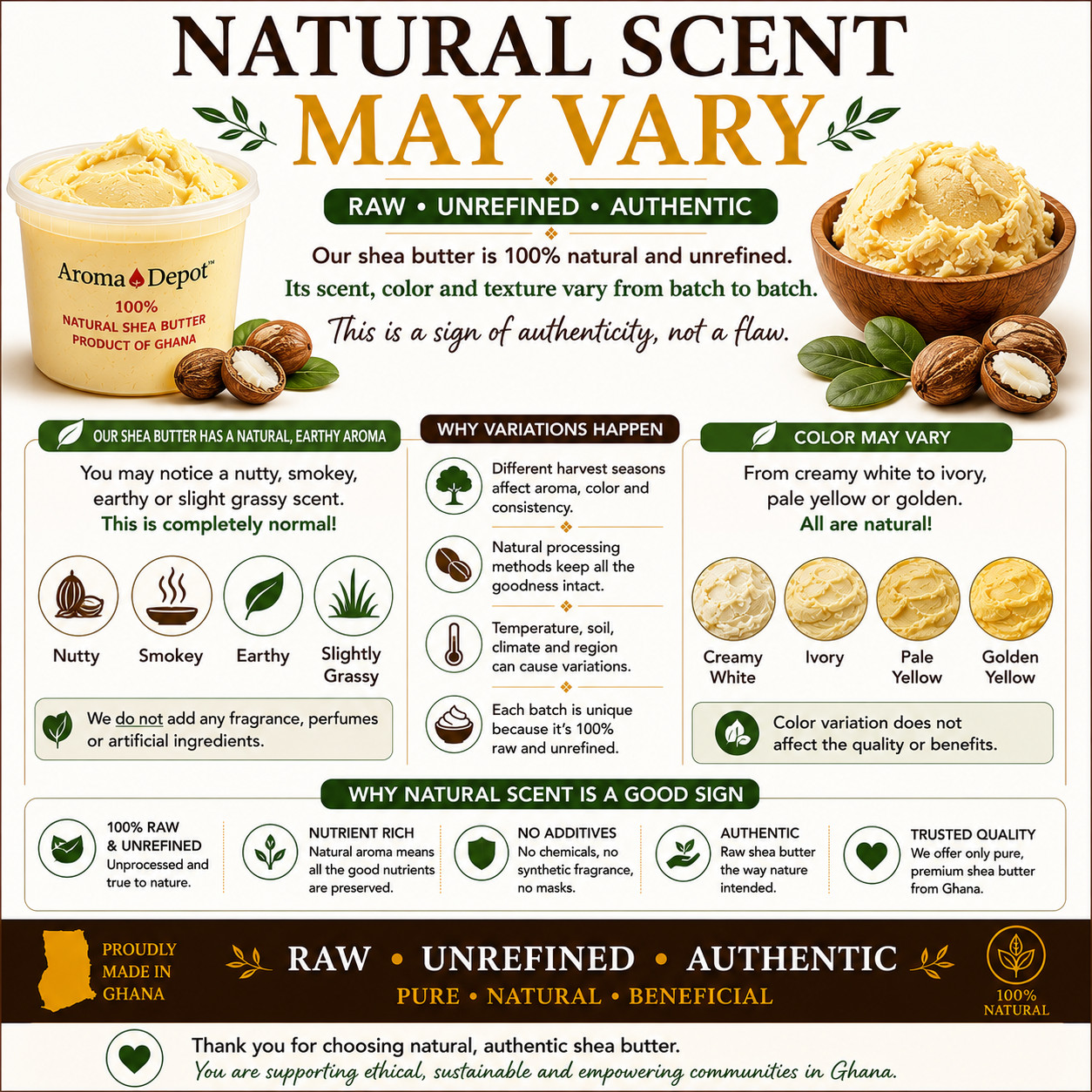 8oz Organic African Shea Butter Yellow Raw From GHANA Natural UNREFINED Pure
