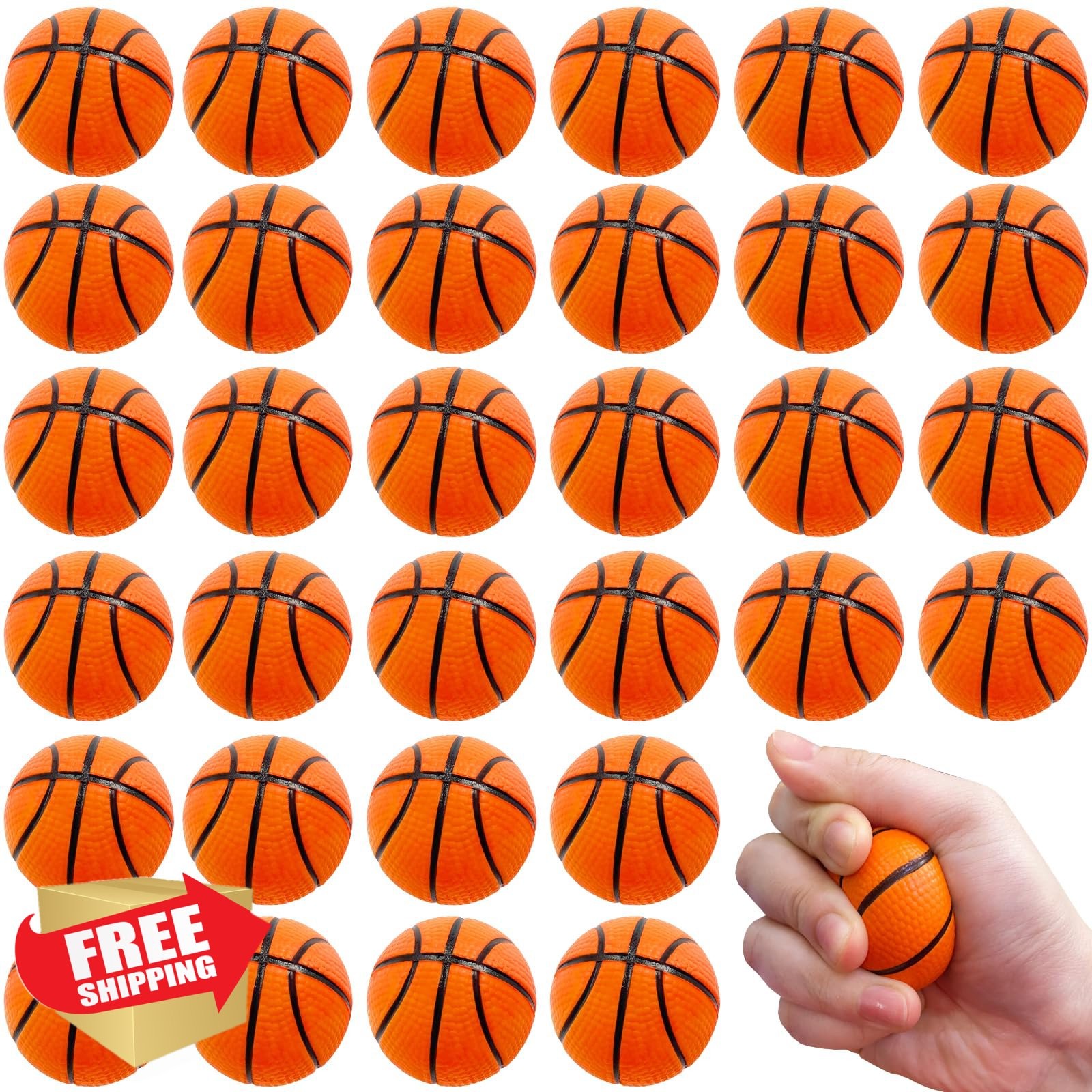 Xeehwb 32 PCS Basketball Stress Balls Foam Squeeze 1.6in