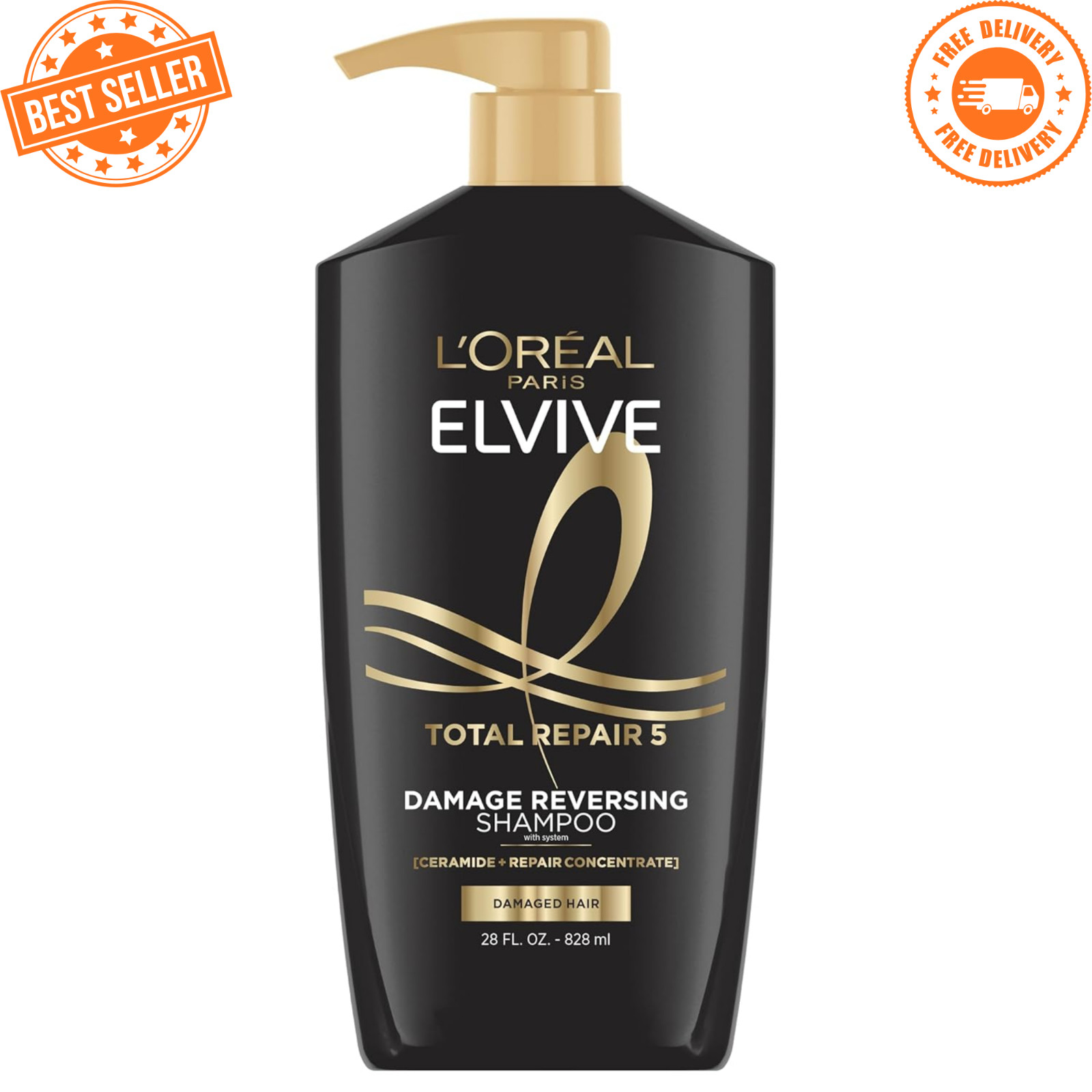 L’Oreal Elvive Total Repair 5 Shampoo Damaged Hair Protein Ceramide 28oz NEW