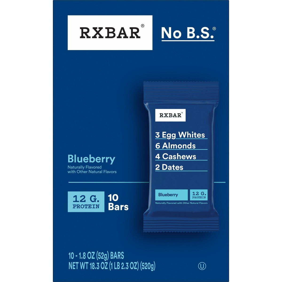 RXBAR Blueberry Protein Bars – 12g Protein – 18.3oz/10ct
