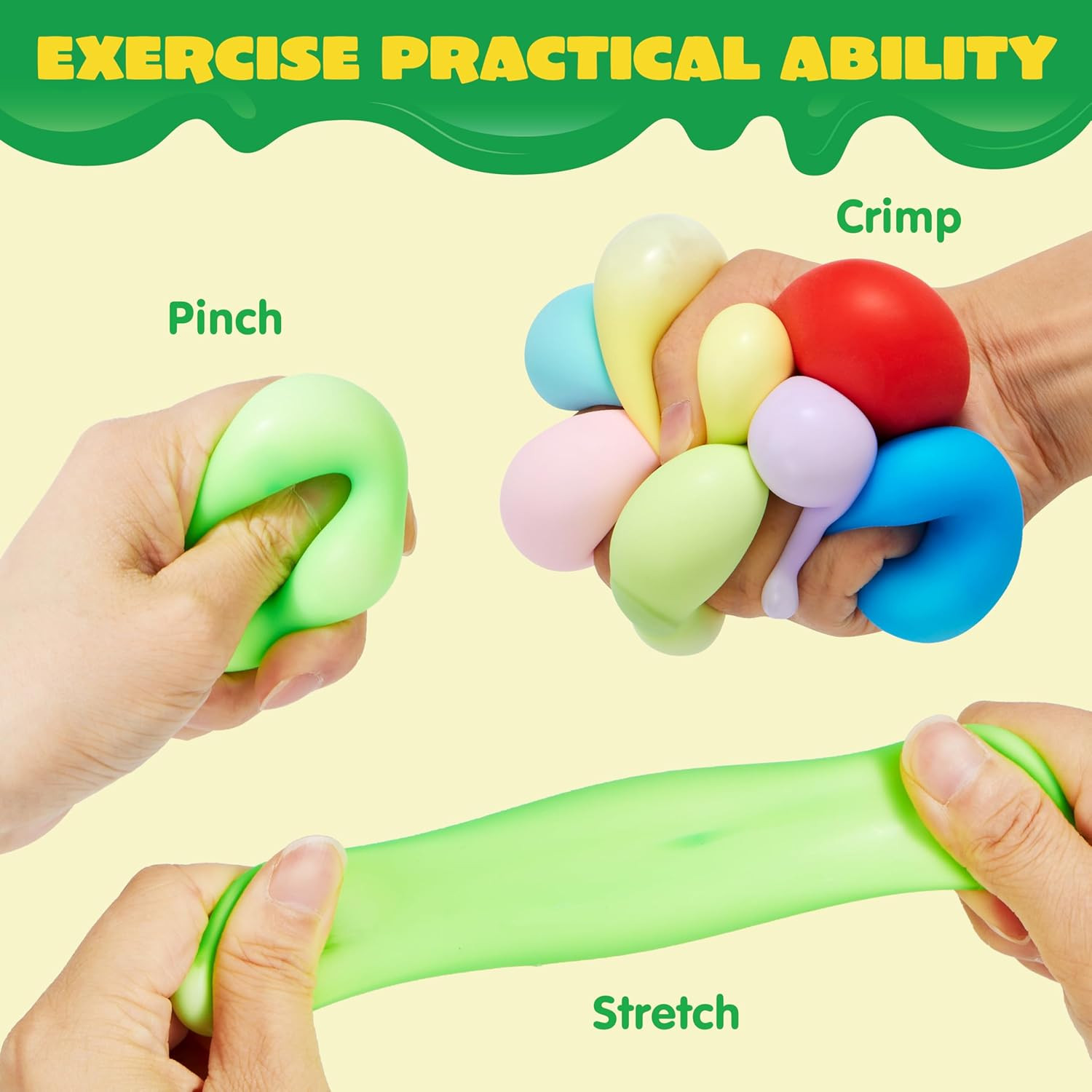 24-Pack Slow Rising Squishy Stress Balls 1.6in, Sensory Fidgets, Party Favor Set