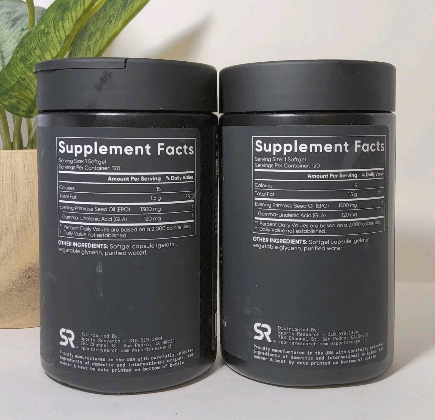 2 PACK Sports Research Evening Primrose Cold Pressed Oil – 120 Softgels EACH x2