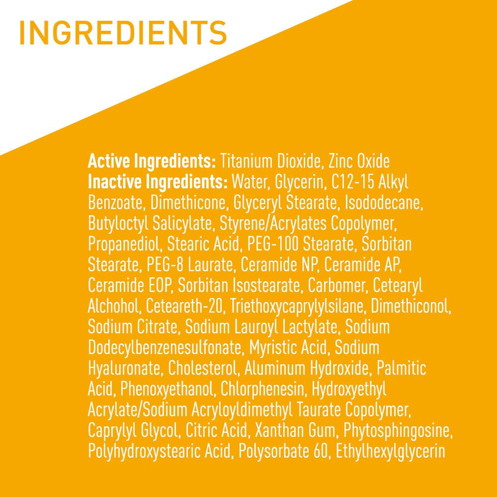 Cerave 100% Mineral Sunscreen SPF 30 with Zinc Oxide & Titanium Dioxide, Hyaluro