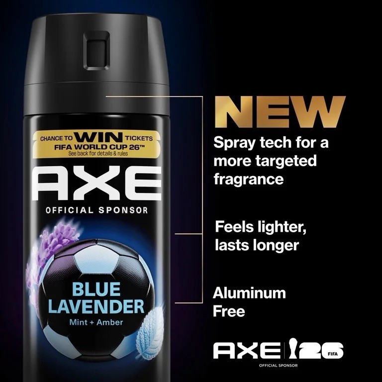AXE Blue Lavender Mint & Amber Aluminum Free Men’s Body Spray 2.9 oz