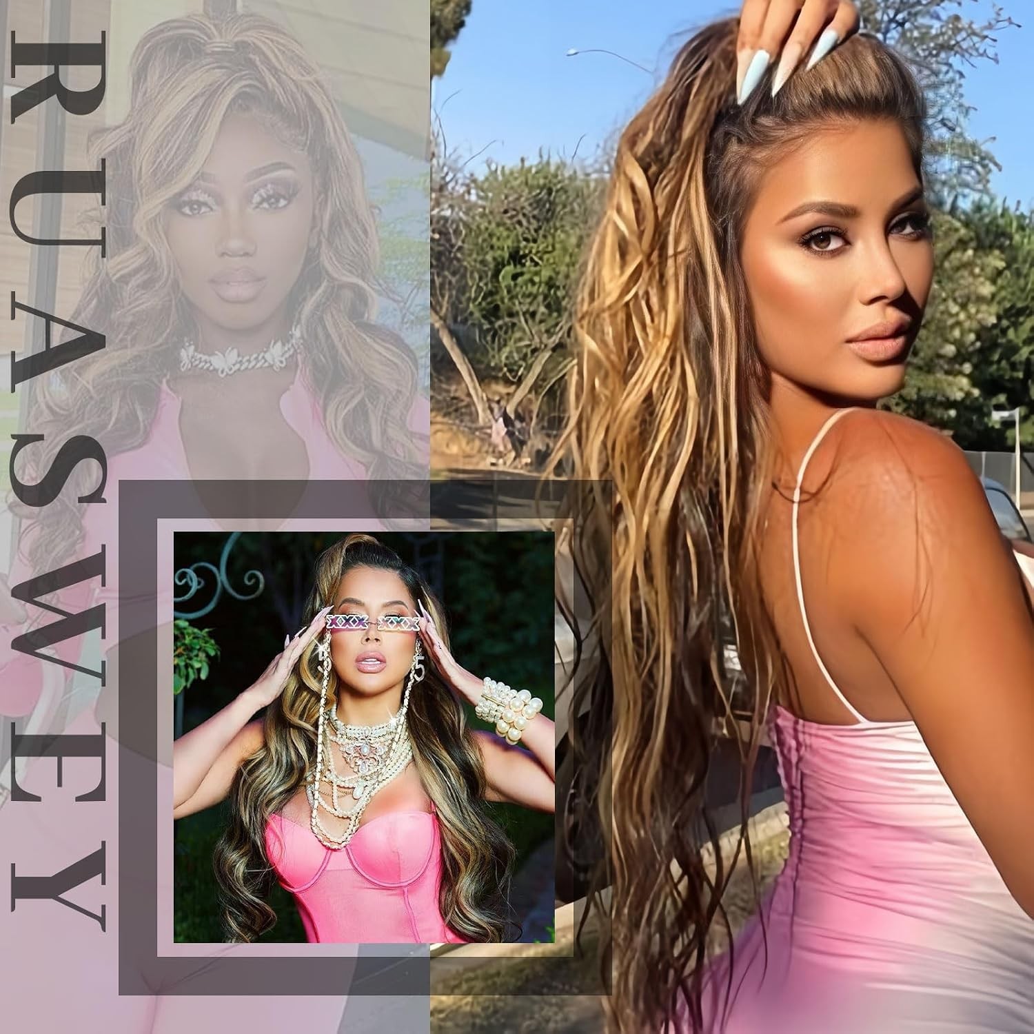 30 inch Honey Blonde Human Hair Ombre Body Wave Lace Front HD 13×4 4×6 Human
