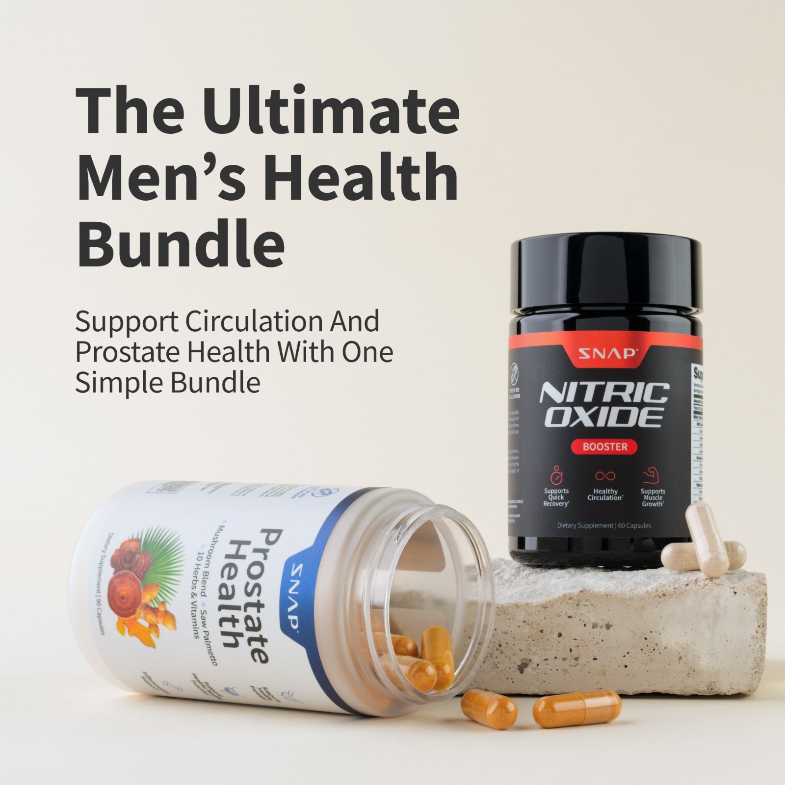 Nitric Oxide Booster – L-Arginine, L-Citrulline 1500mg + Prostate Health Bundle