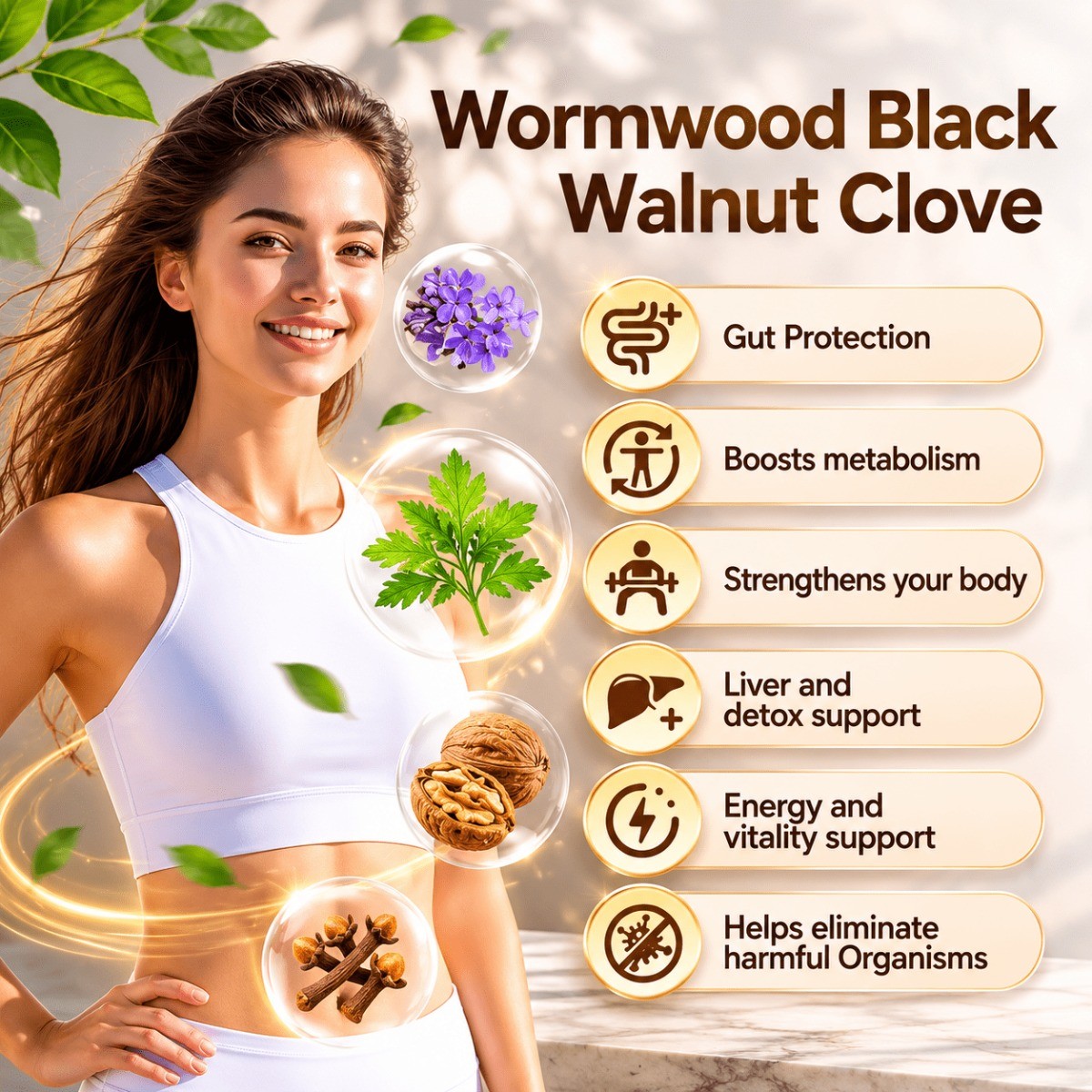 Wormwood Black Walnut Clove Softgels,18-in-1 Herbal 6600mg Gut Cleanse,240 Count