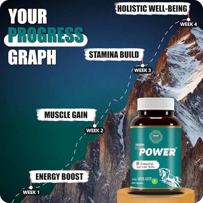 2×100% Pure Shilajit Power + 16 Herbs Extremely potent, High Performance 60 Cap