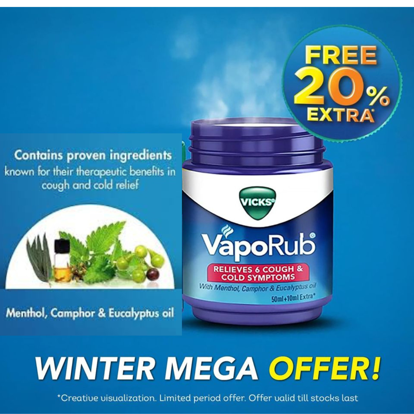 Vicks VapoRub Regular 1.76oz / 50ml Menthol & Eucalyptus Pack of 12