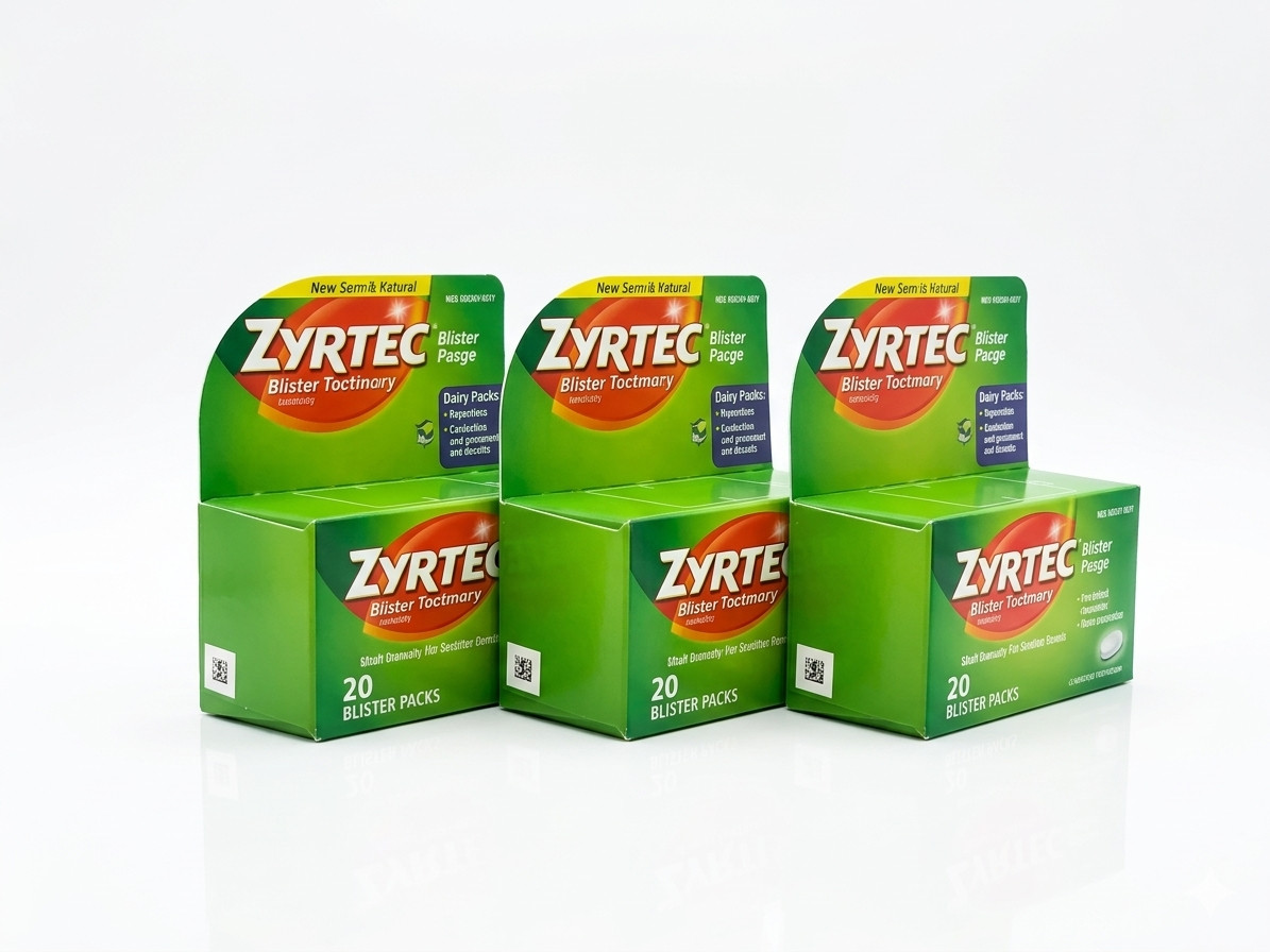 Zyrtec 24-Hour Allergy Relief Tablets 10mg Cetirizine 60 Count Pack of 3 (180ct)