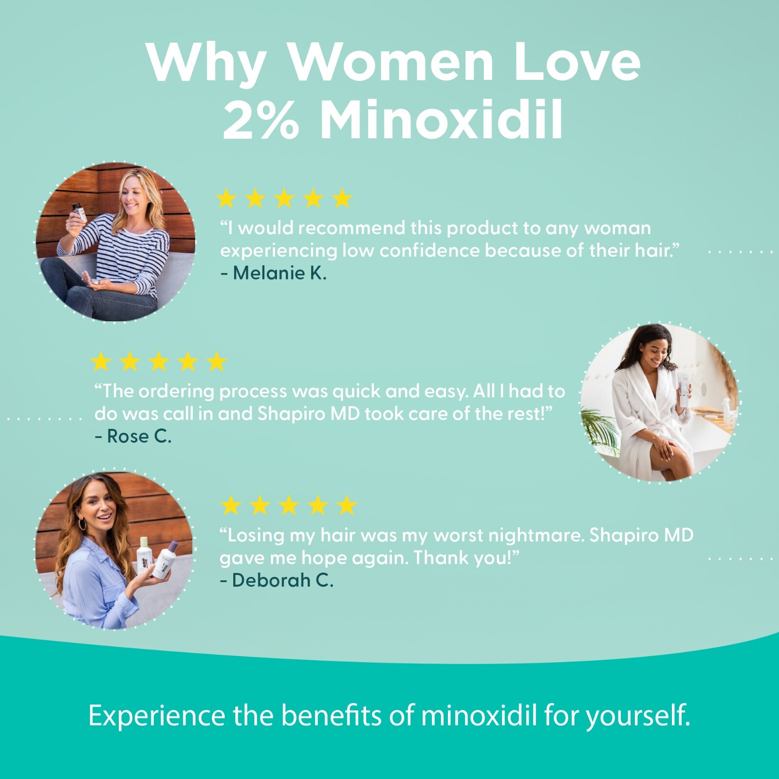 Minoxidil Topical Solution 2% for Women Hair Regrowth, Serum Reactivates Hair