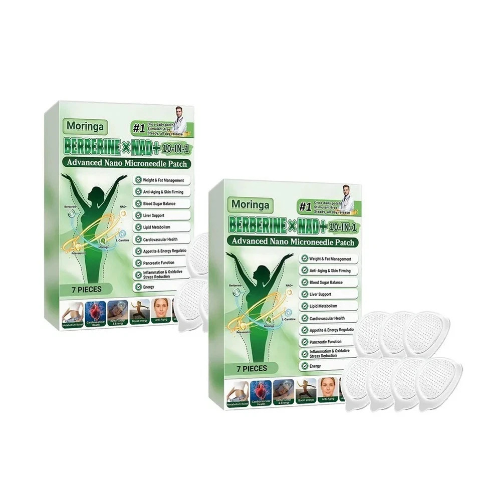 Moringa Berberine 10-in-1 Advanced Nano Microneedle Patch (7pcs/box