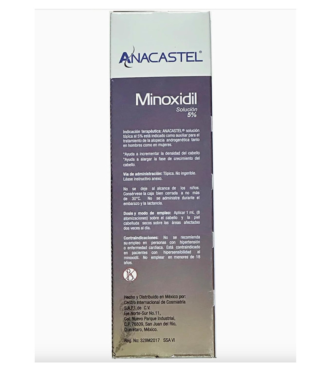 Solución 5% Anacastel, Tratamiento Capilar Anticaída Cabello, Barba y Bigote