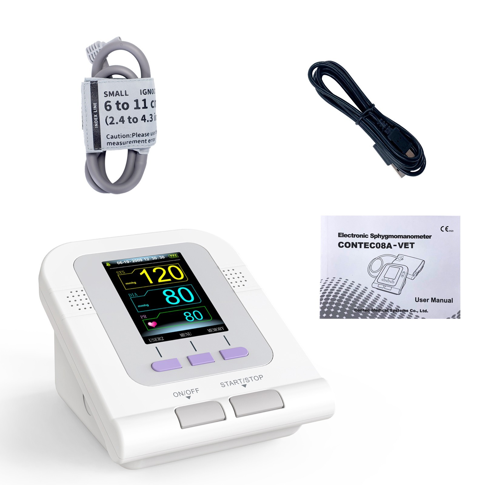 CONTEC 08AVet /Veterinary/Animal Digital Blood Pressure Monitor NIBP 6-11cm cuff