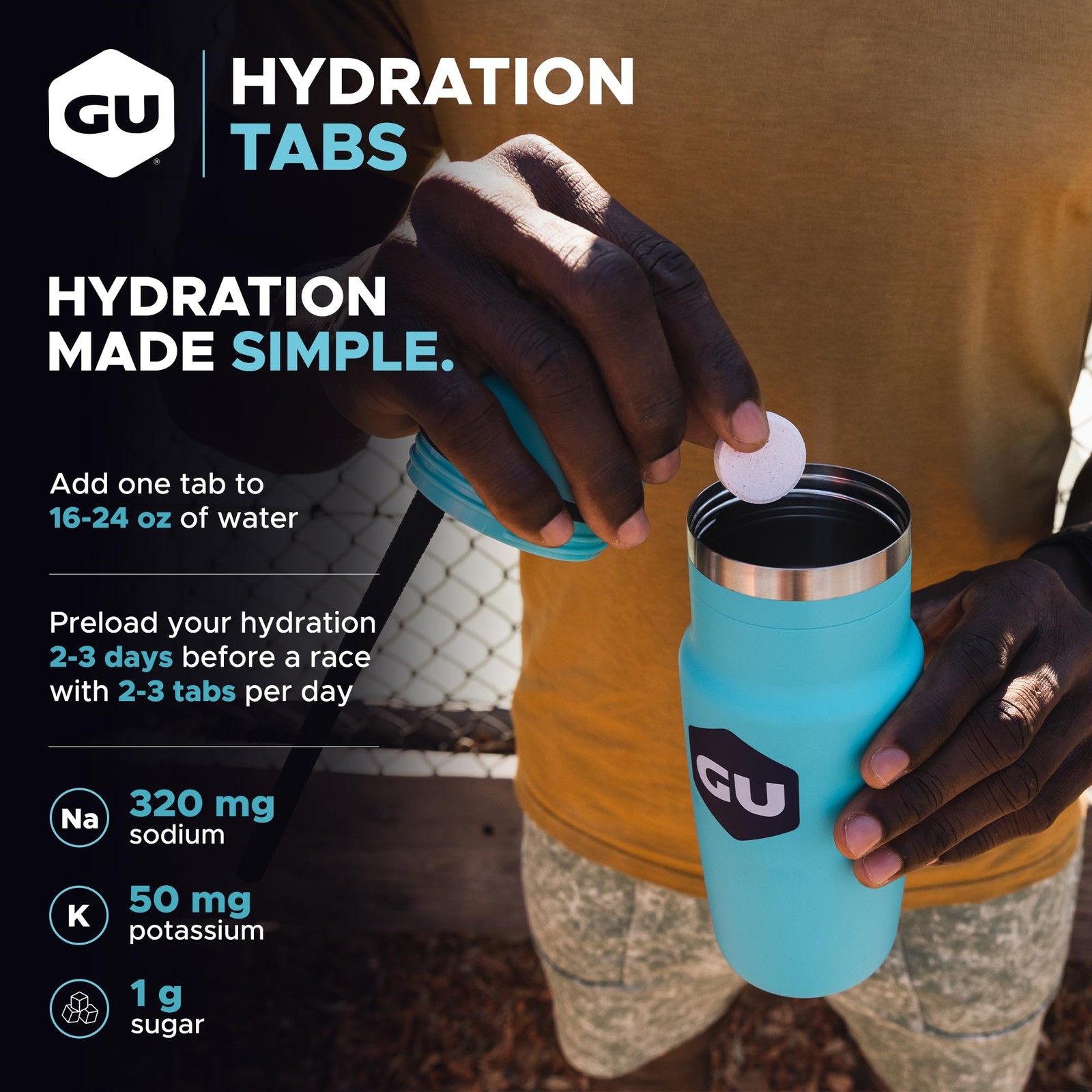 GU Energy Hydration Electrolyte Drink Tablets, Enhanced 48 count, Lemon Lime