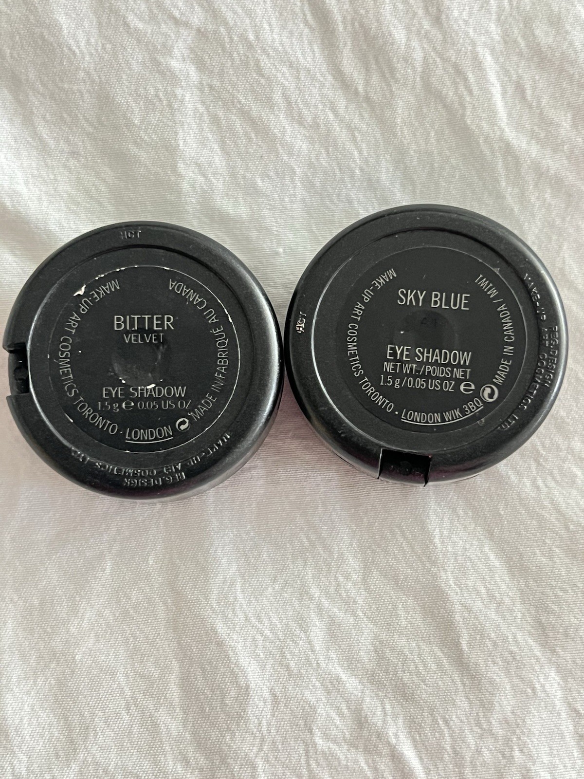 M·A·C Single Eye Shadow Bitter & Sky Blue Velvet Effect 0.05 oz PAO 24M