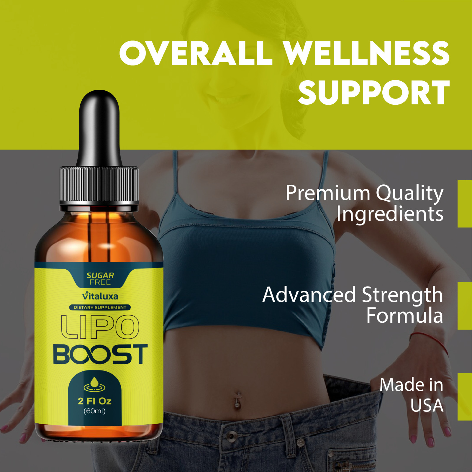 (5 Pack) Lipo Boost Drops, LipoBoost Liquid Supplement Premium Blend (10 oz)
