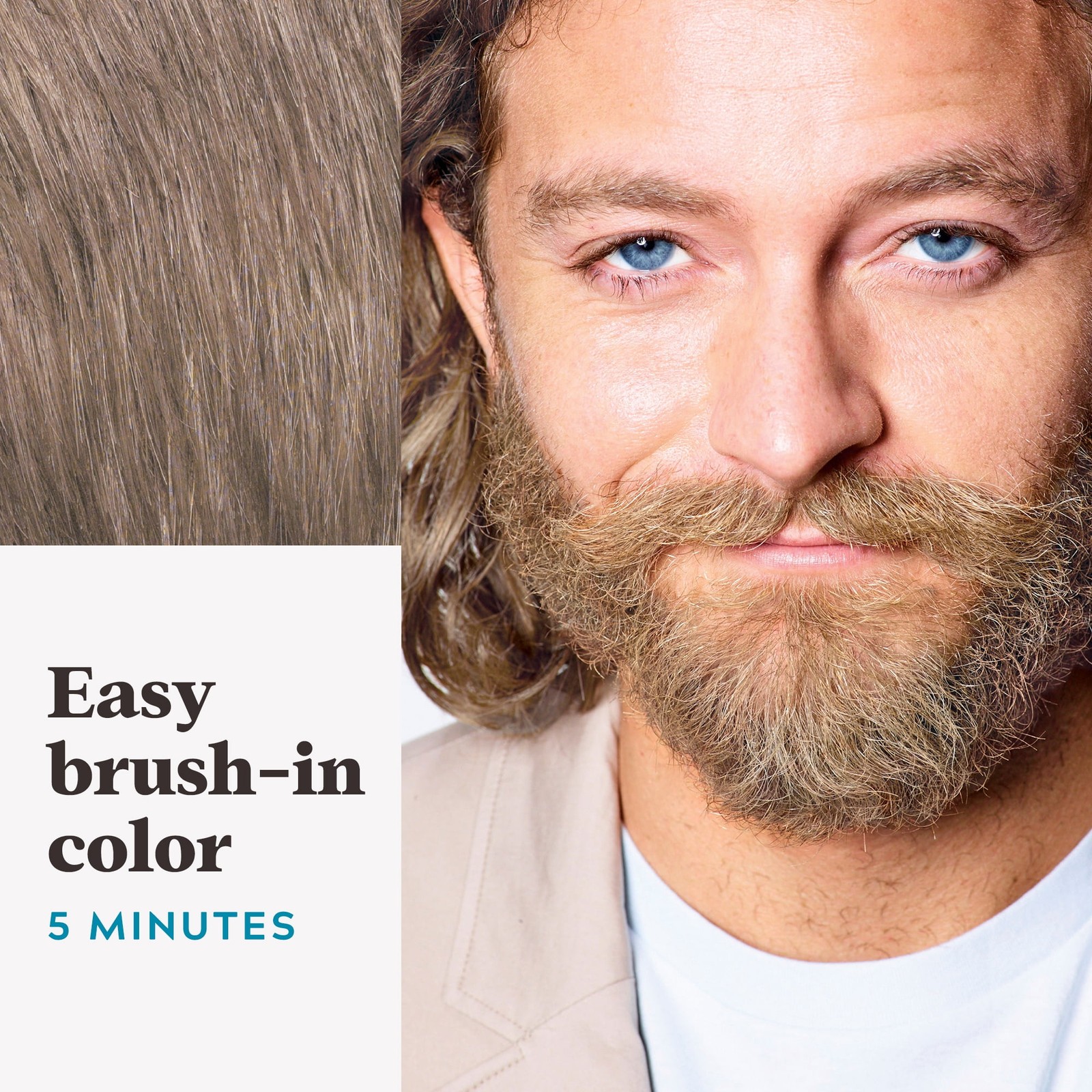 Just For Men Mustache & Beard, Beard Dye for Men with Brush Included