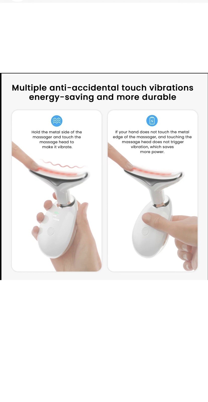 LED Neck & Face Massager Beauty Device – Heated EMS Skin Tightening