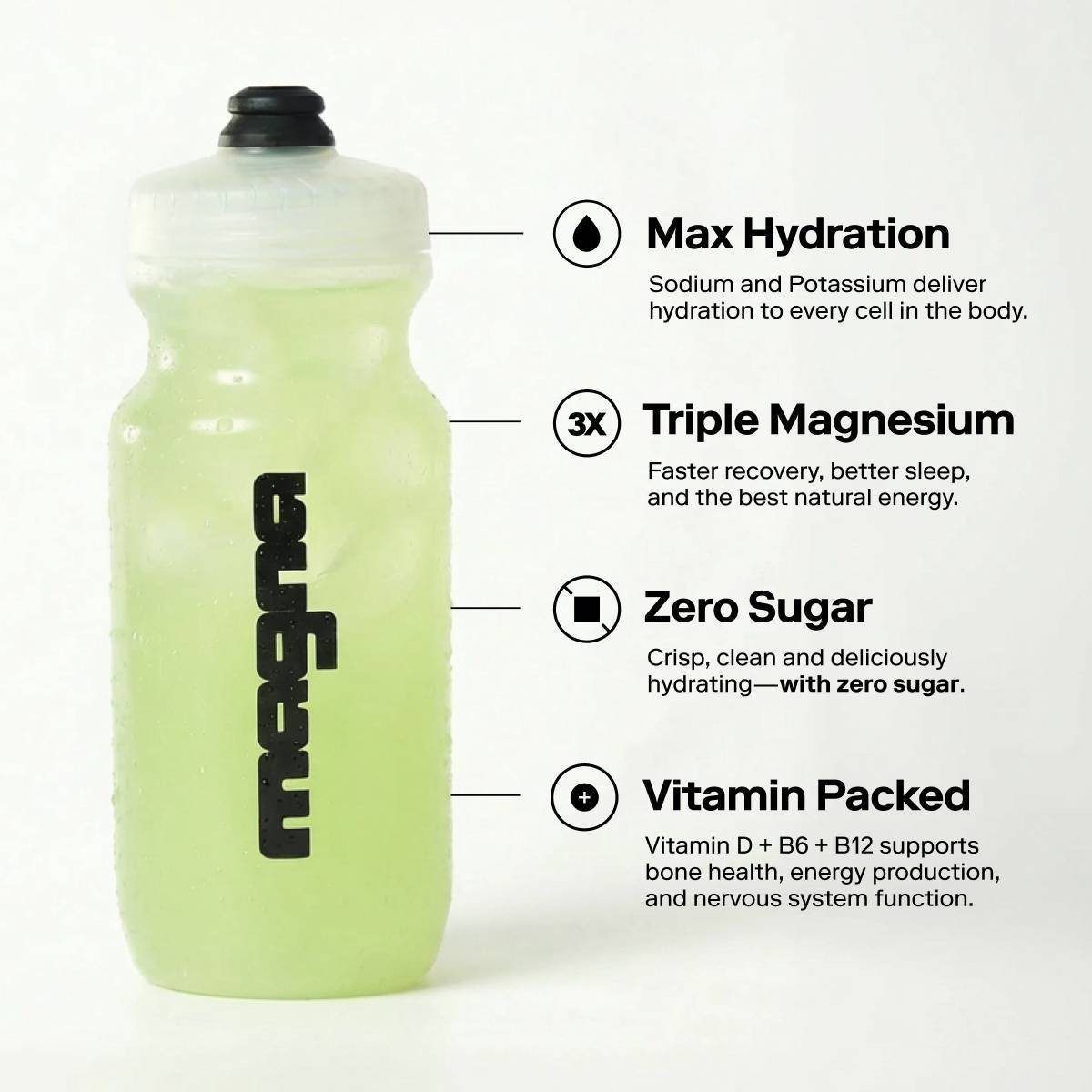 Magna Hydration Electrolyte Mix Stick Pack Dietary Supplement Vegan Powder -10ct