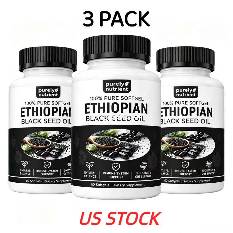 3 PACK Ethiopian Black Seed Oil Softgels |4.64% Thymoquinone |Gluten-Free