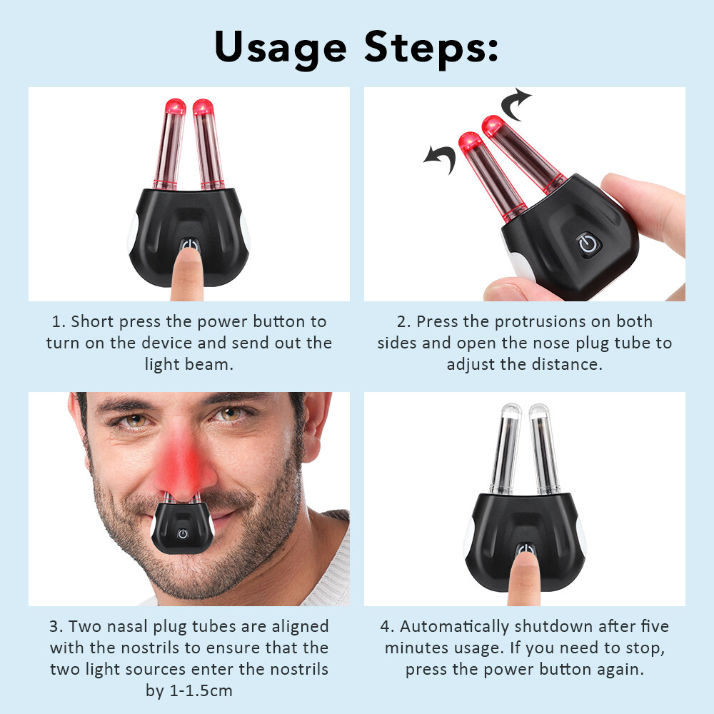 Red Light Nasal Respirelief Therapy Instrument For Nose Rhinitis Care Allergic