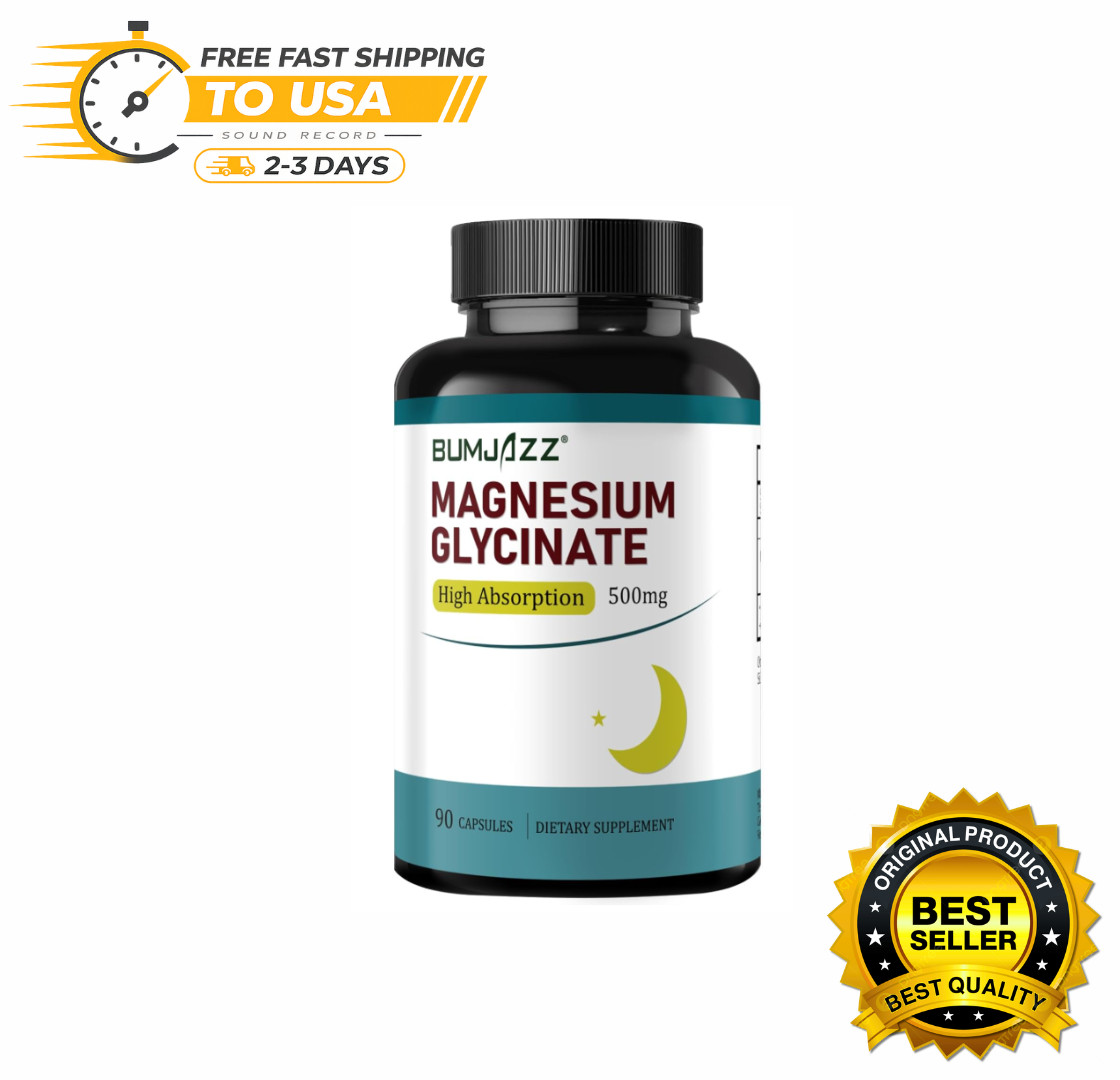Magnesium Glycinate 500mg 90 Capsules Sleep Aid Muscle Support Gentle Stomach