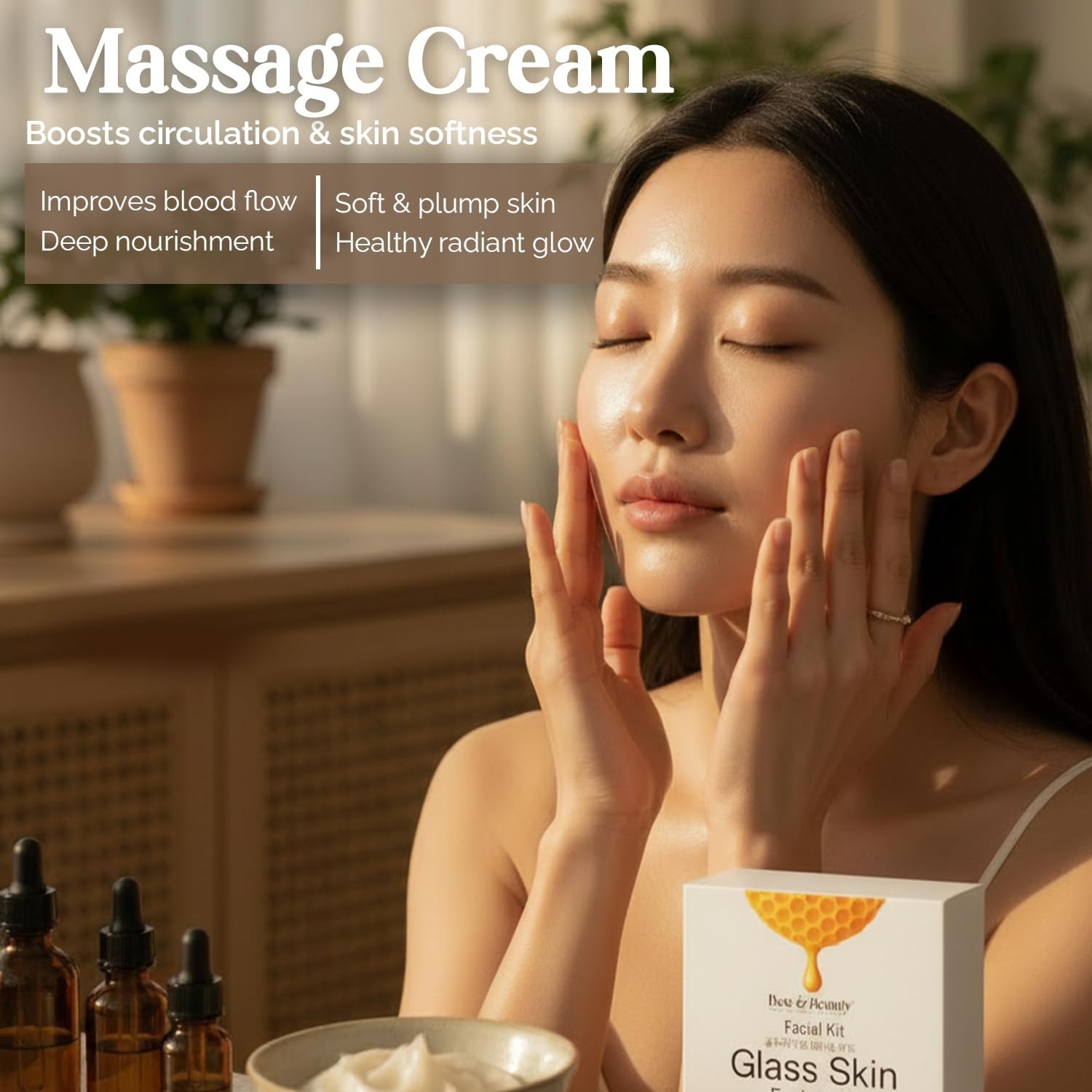 BEE & BEAUTY Facial Kit For Glass Glow Skin With Professional Spa Facial Pack