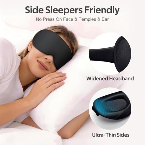 Sleep Mask for Men Women – 100% Blackout Eye Masks for Sleep – 3D Soft Sleeping