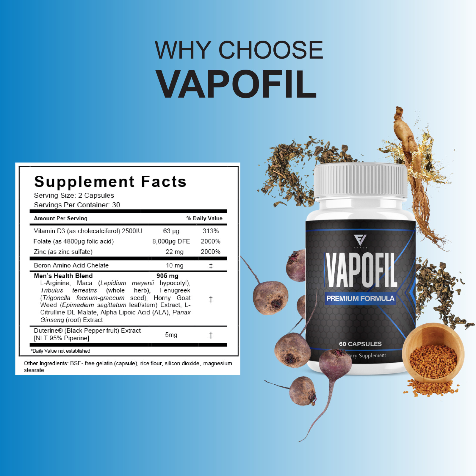 Vapofil Premium Performance Supplement, Vapofill Pills (60 Capsules)