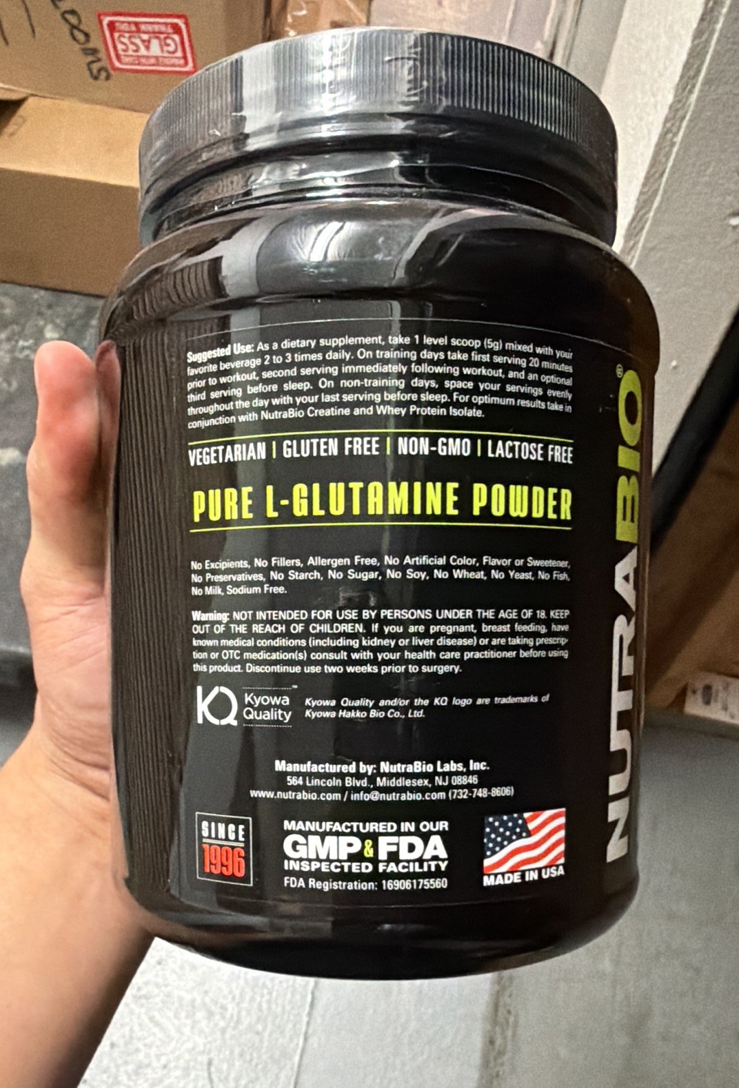 NutraBio L-Glutamine Powder, Unflavored, Gluten Free Non-GMO, 2.2 lb