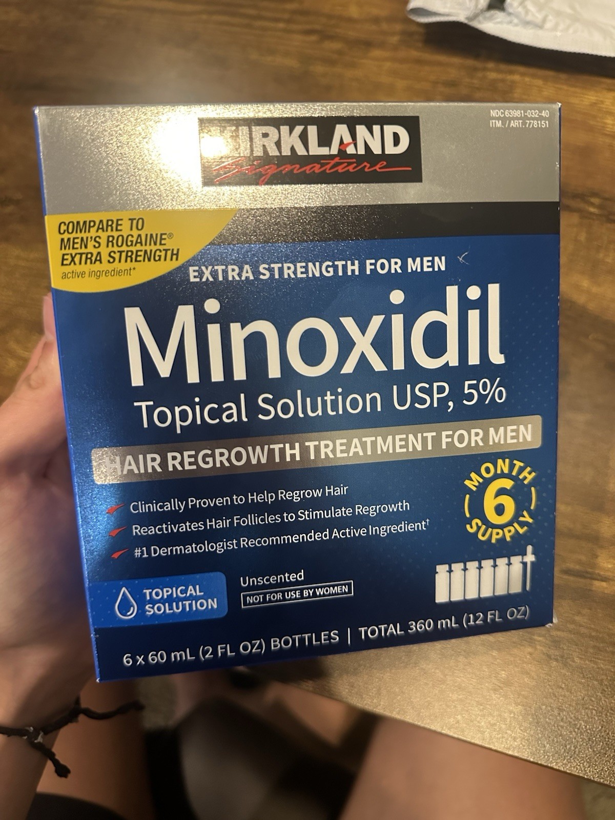 Kirkland Signature Minoxidil 5% Hair Growth Liquid for Men Unscented 12 fl oz