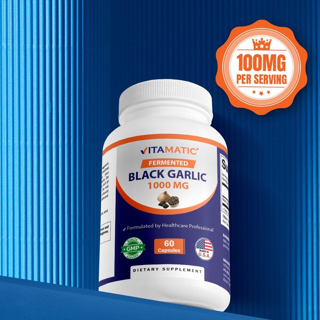 Vitamatic 3 Pack Fermented Black Garlic Extract 1000 mg 60 Count (Pack of 3)