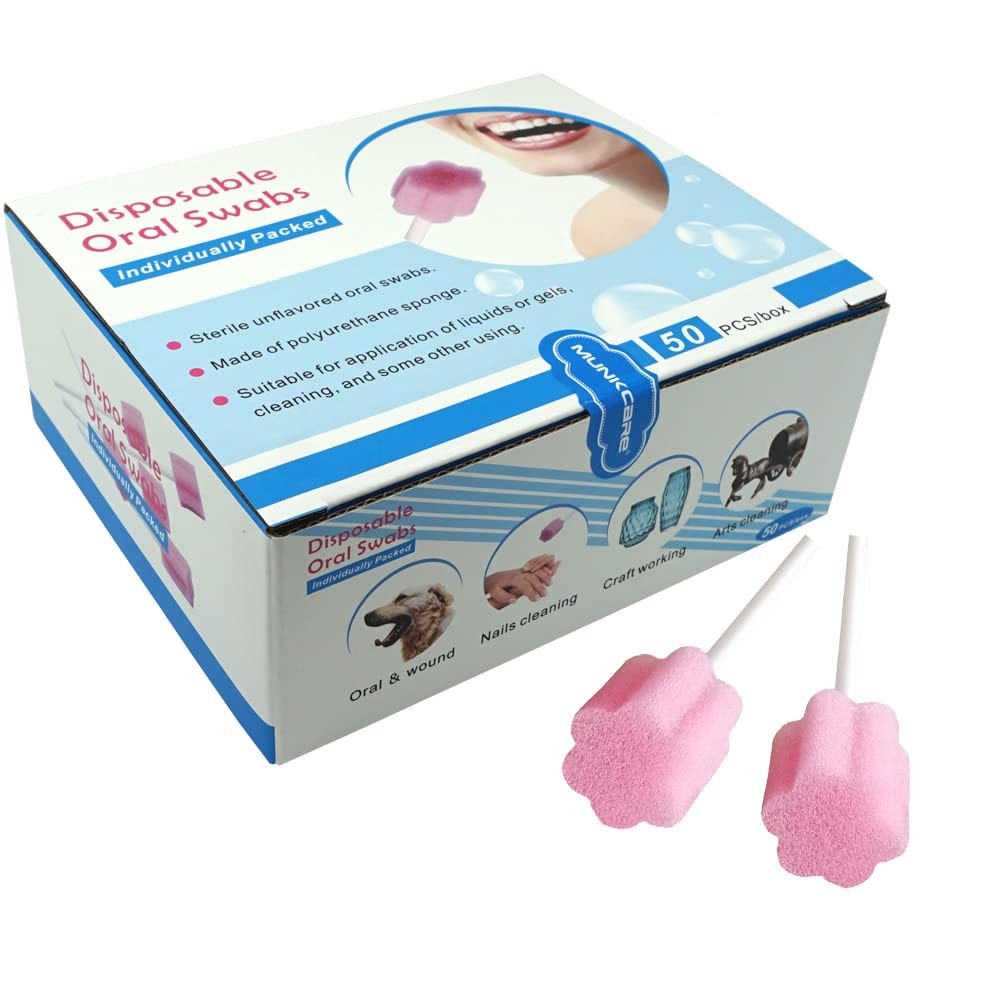 Disposable Oral Swab Mouth Cleaning Sponge Swabsticks Single-use Plum Blossom