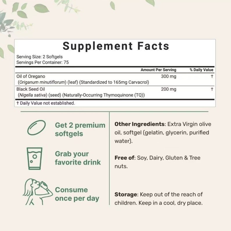 Micro Ingredients Black Seed Oil 6,000mg with Oil of Oregano, 300 Softgels