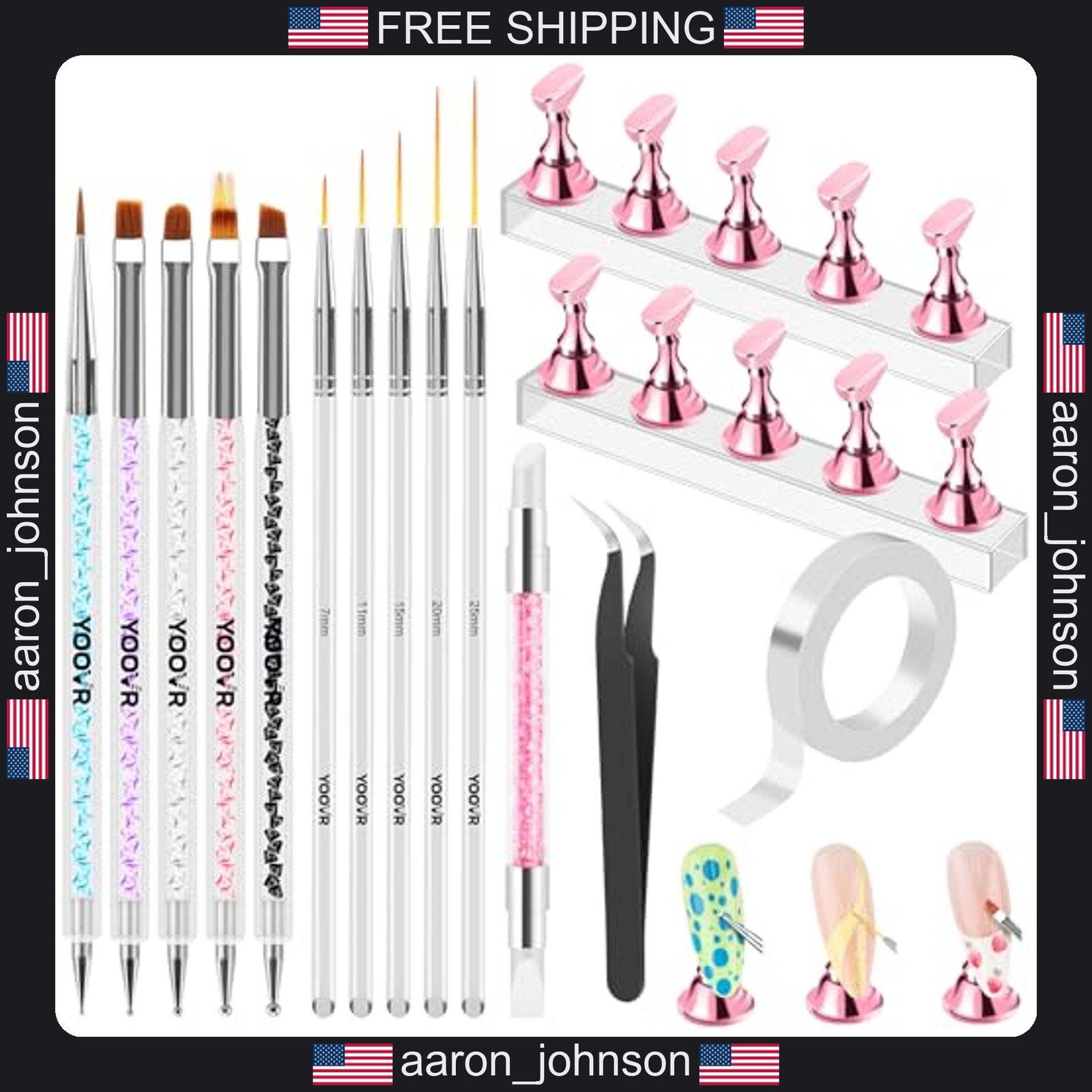 YOOVR Nail Art Tools Set, Nail Stand for Press on Holder for Painting Nails,