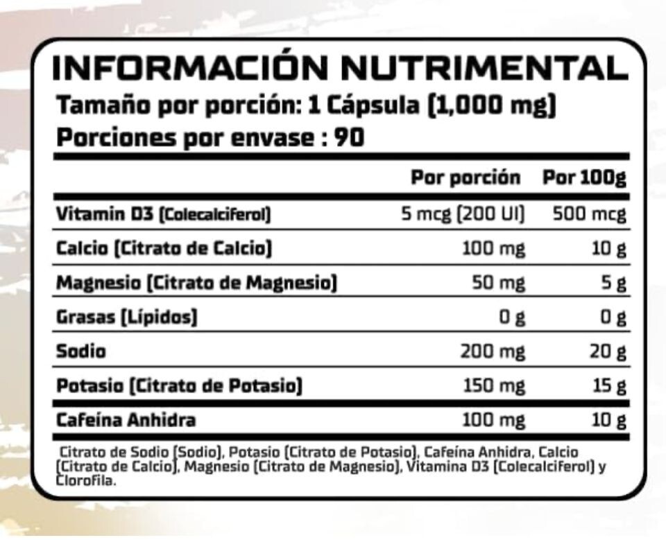 ELECTROLYTE-SALT CAFFEINE CON 90 CPS Humans Health Usa Hidratación-Recovery