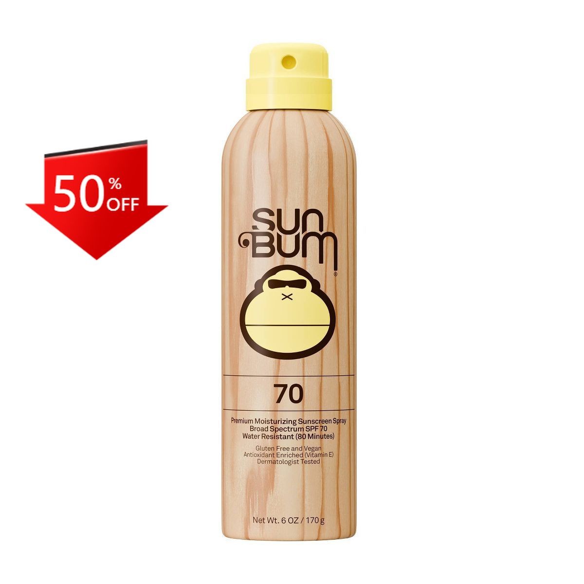 Sun Bum Original Sunscreen Spray – SPF 70 – 6oz: Hypoallergenic, Oil-Free