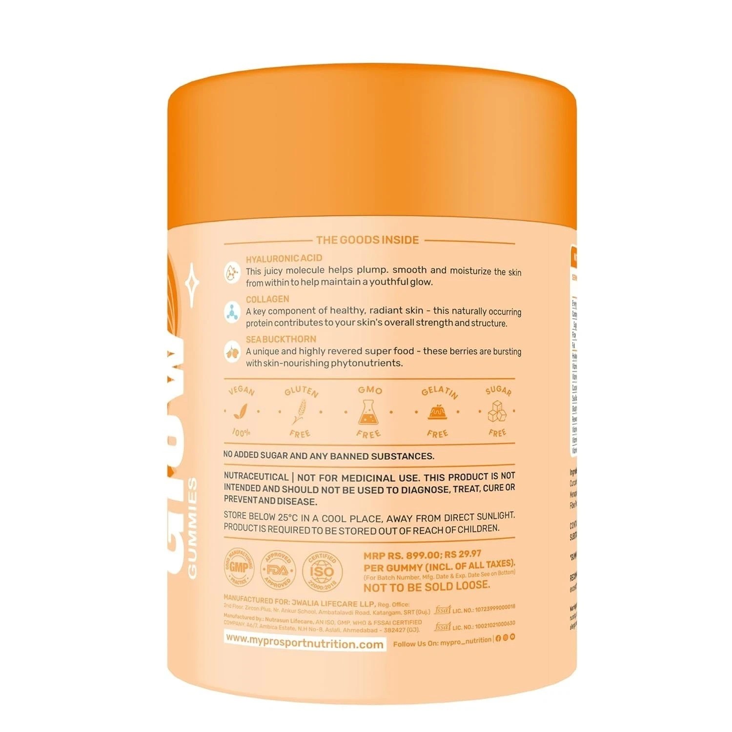 Mypro Sport Nutrition Glow Skin Support Healthier ,youthful Skin Health 30 Gummy
