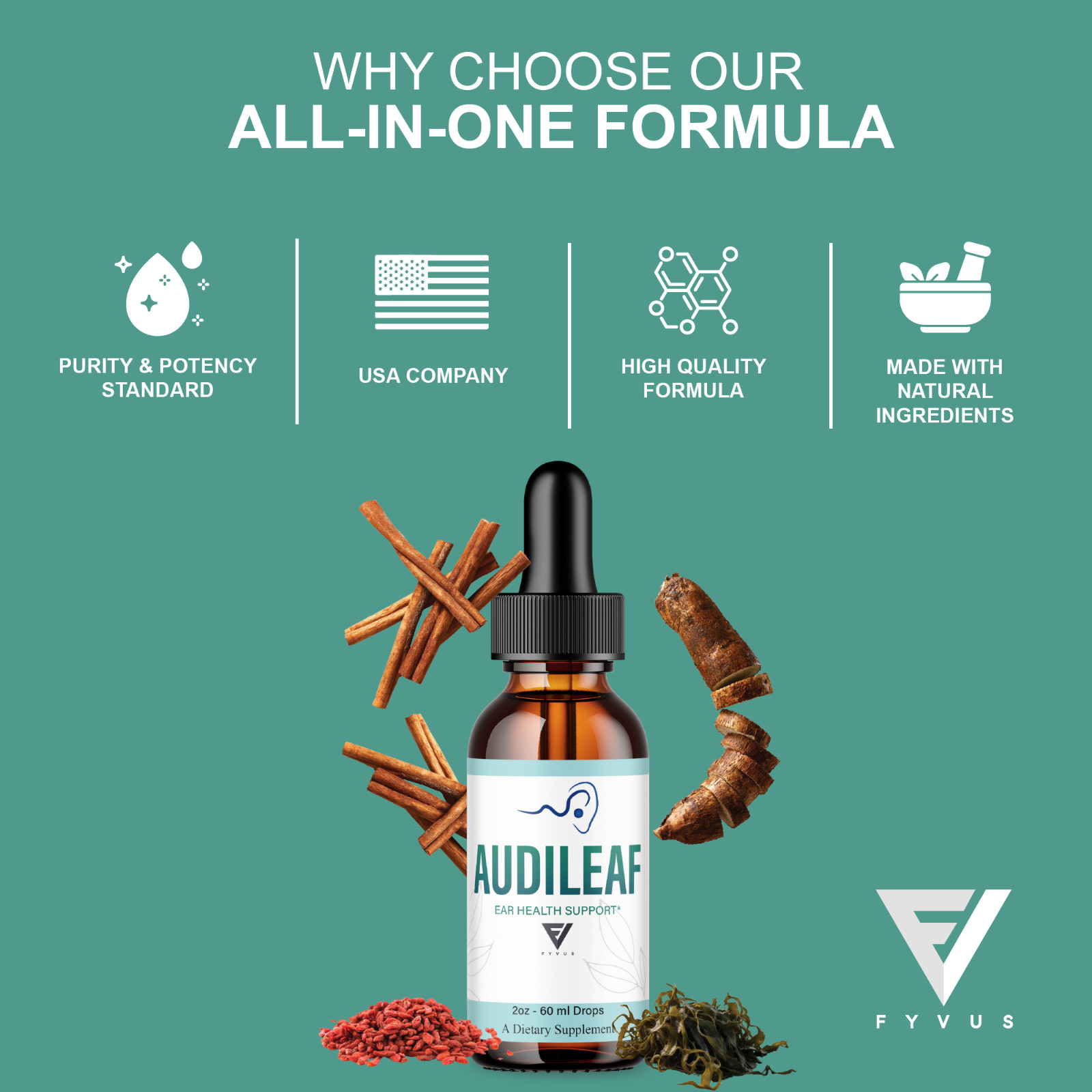 (3 Pack) Audileaf Drops, Audileaf Tinnitus Support Liquid Supplement (6oz)