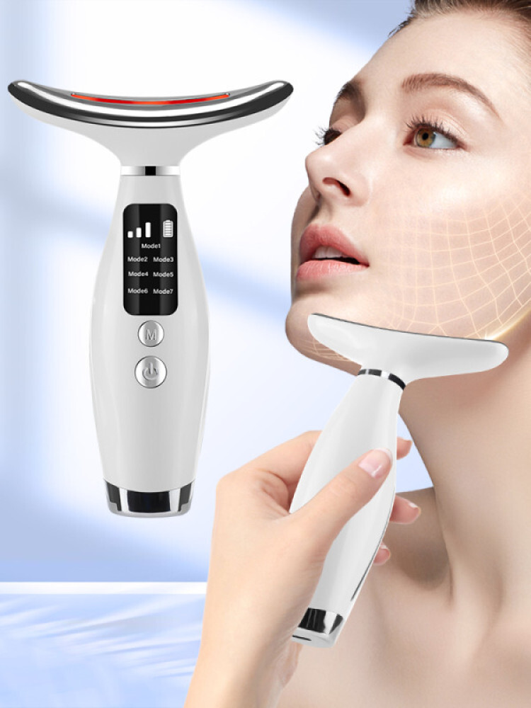 US 7 in 1 Facial Massager LED Light Therapy Face Neck Lift Anti-Wrinkle Device