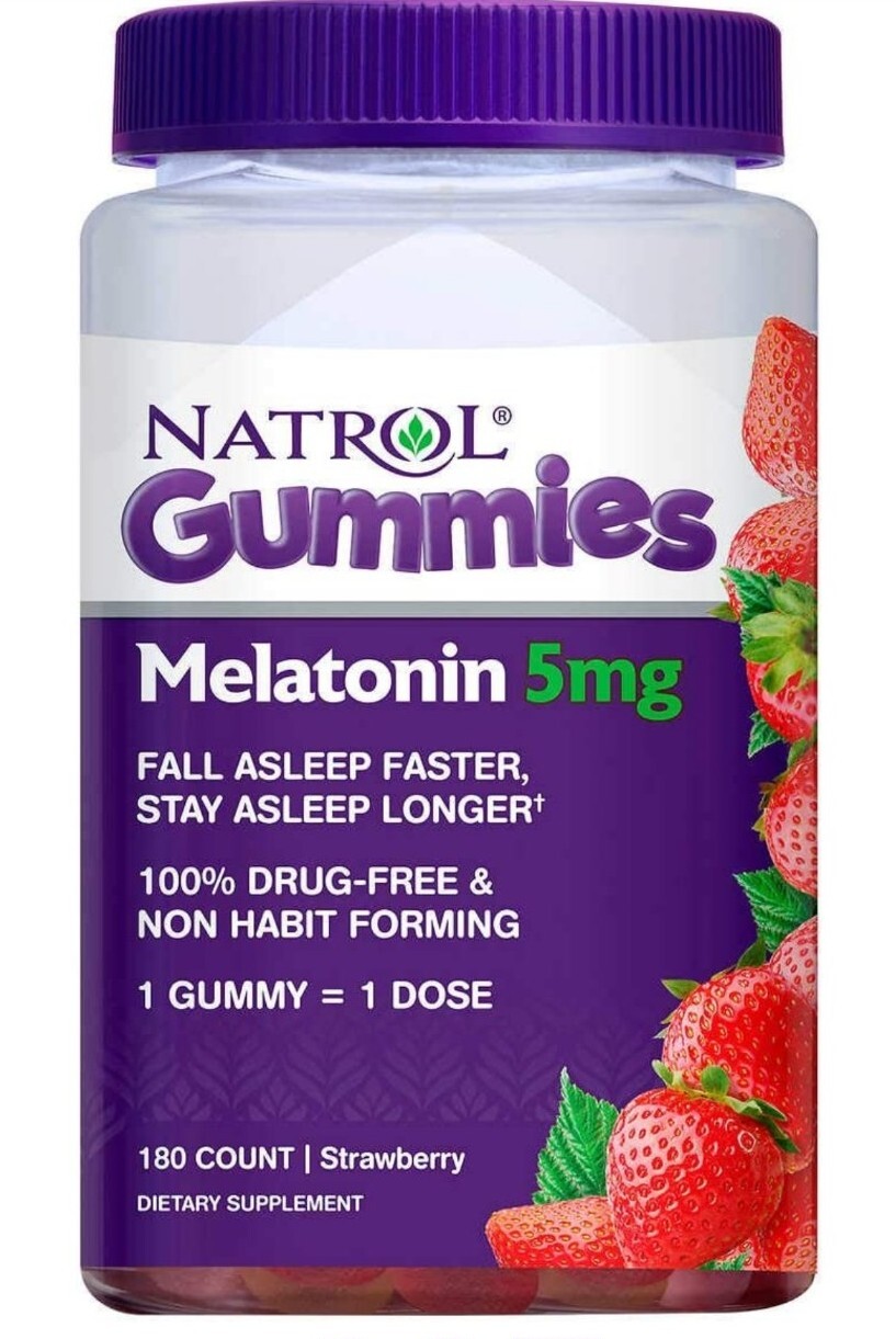 Natrol Melatonin Gummies 5 mg – 180 Gummies , Sleep faster, always Fresh & new